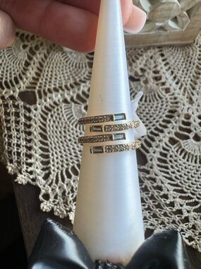 Gold Crystal Spiral Wrap Ring - Women's Fashion Jewelry